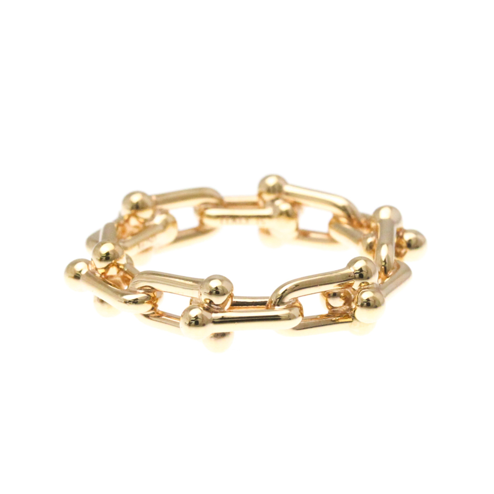 Tiffany Hardware Ring Micro Link Pink Gold (18K) Fashion No Stone Band Ring